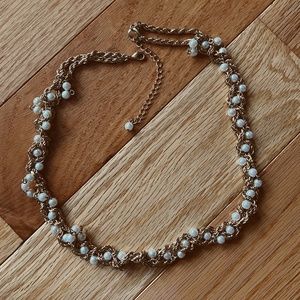 Gold and Pearl Rope Necklace
